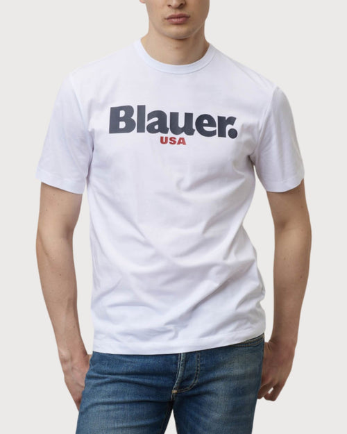 Blauer T-Shirt Stampa Logo 24SBLUH02564 004547