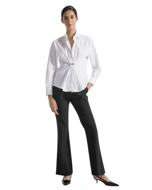 Seventy Camicia in cotone con spilla gioiello