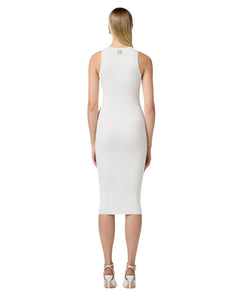 Elisabetta Franchi abito in maglia con inserti in tulle