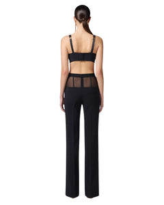 Elisabetta Franchi Pantalone con baschina in tulle