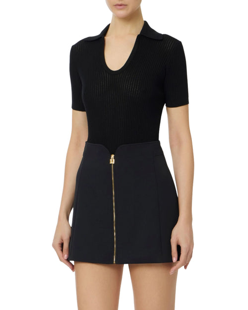 Elisabetta Franchi Polo in maglia con stampa logo