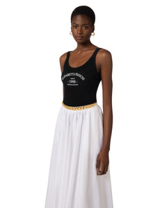 Elisabetta Franchi Body in maglia con stampa logo