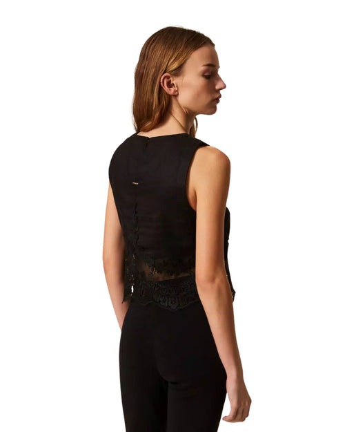 Twinset Top in pizzo dalla linea dritta