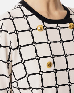 Elisabetta Franchi maglia cardigan jacquard logo