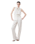 Simona Corsellini Pantalone elegante con baschina in raso