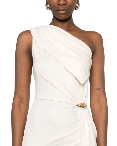 Elisabetta Franchi Abito Red Carpet scollo asimmetrico e spacco