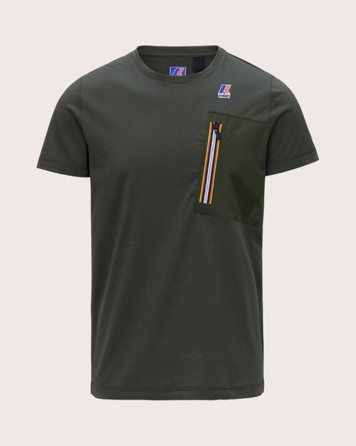 K-Way T-shirt con taschino e zip