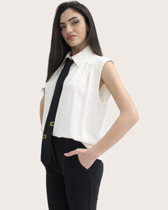 Elisabetta Franchi camicia con cravattino CA03941E2